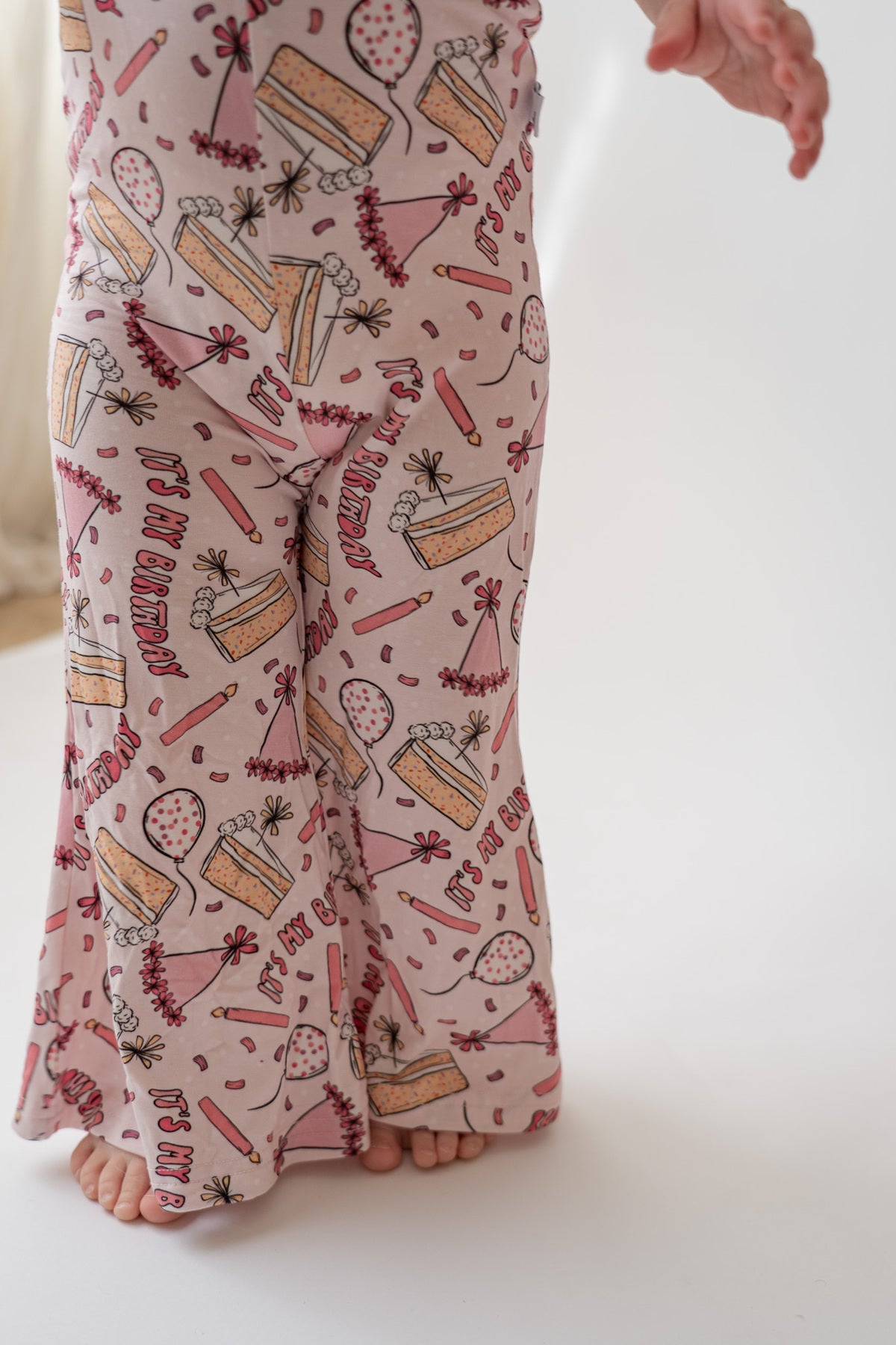 Girls Bamboo & Viscose Tie Straps Birthday Party Print Bell Romper
