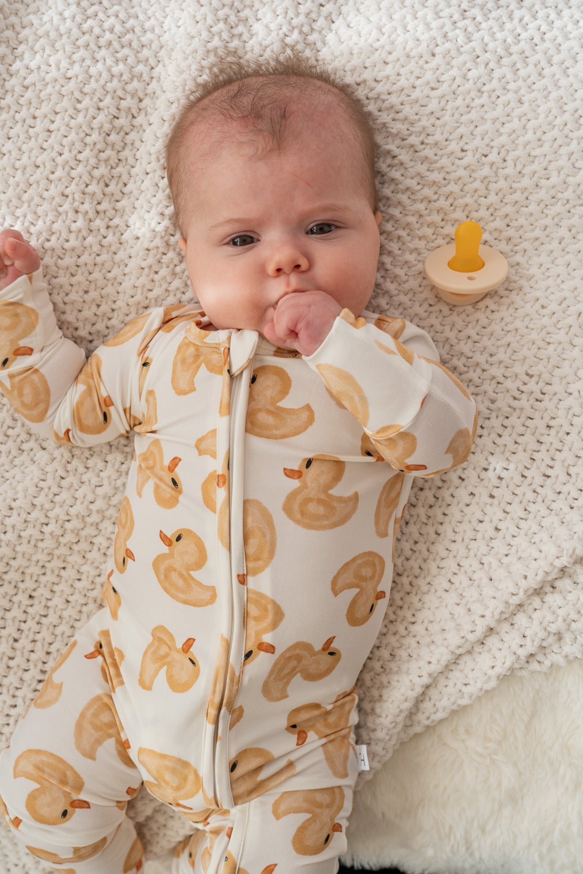 Unisex Bamboo Blend Ducky Print Loverall's/Onesie