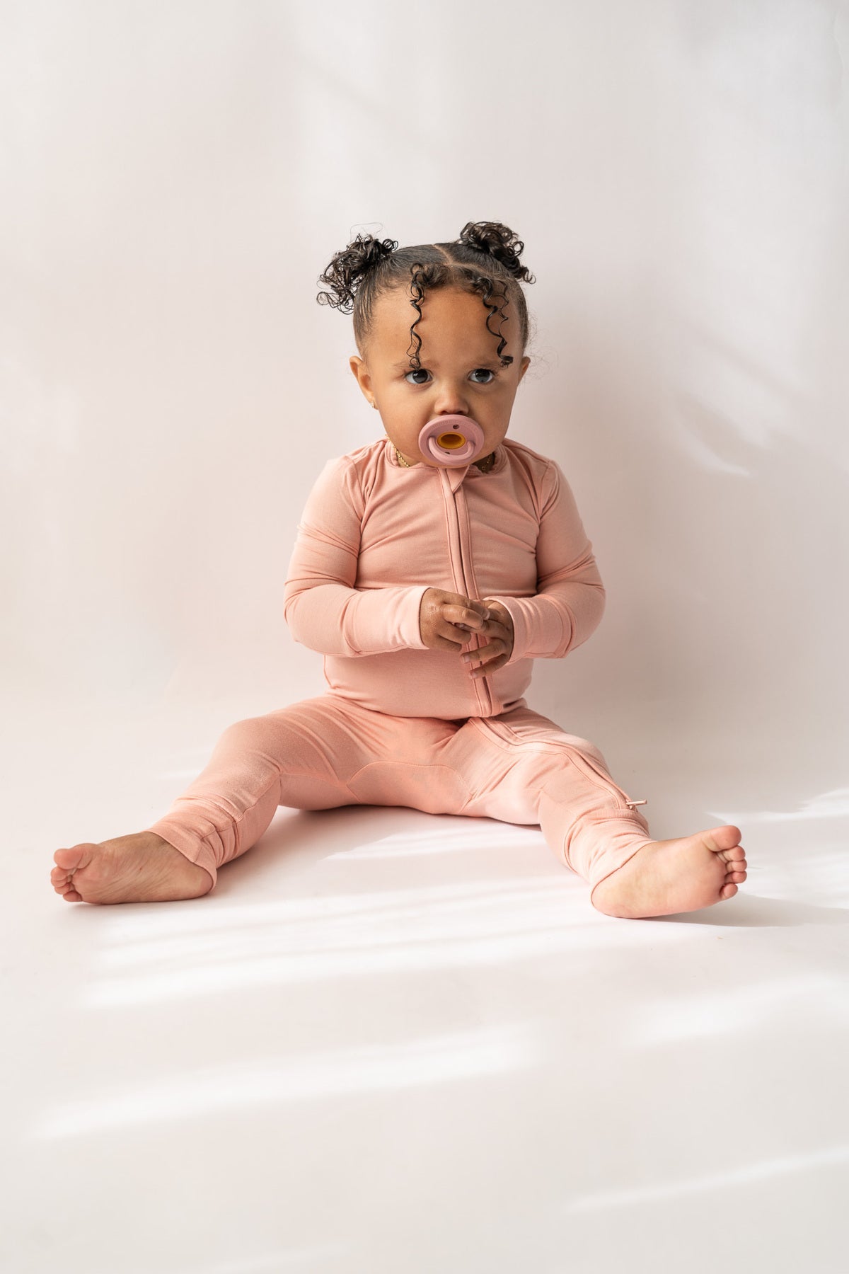 Girl's Blush Pink Bamboo Blend Long Sleeve Loverall's