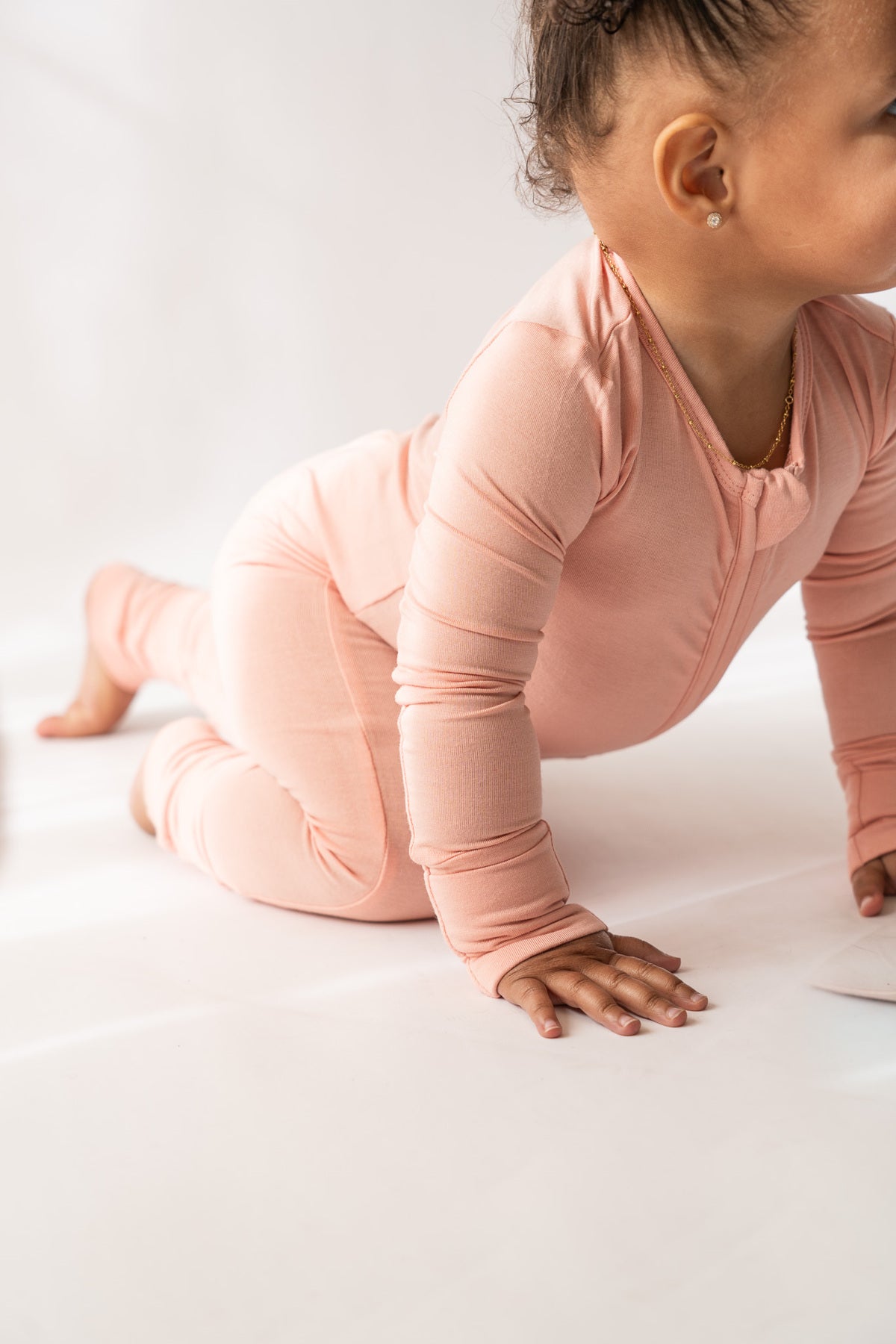 Girl's Blush Pink Bamboo Blend Long Sleeve Loverall's