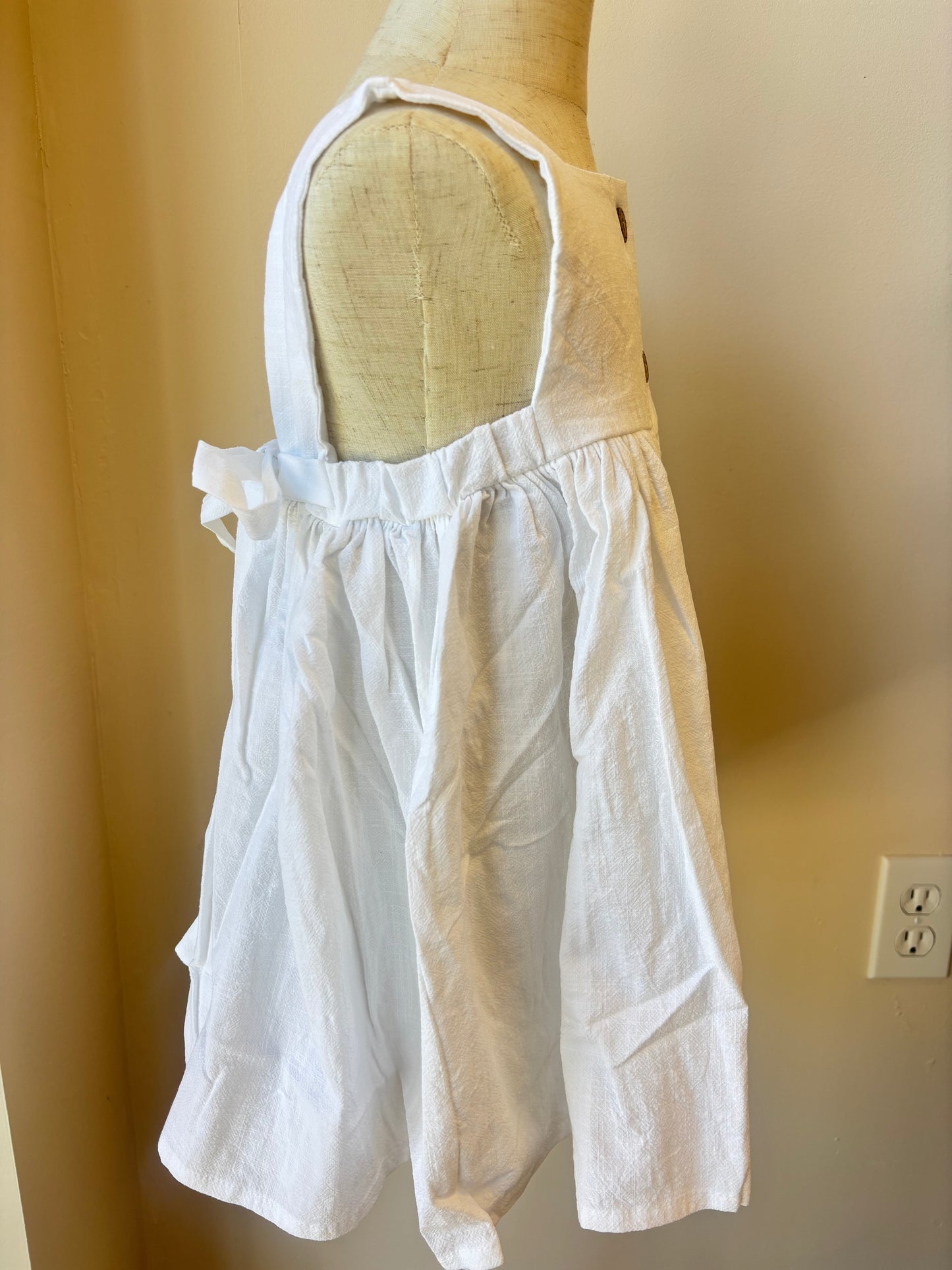 Girl's Cotton Sleeveless Baby Doll Button Dress