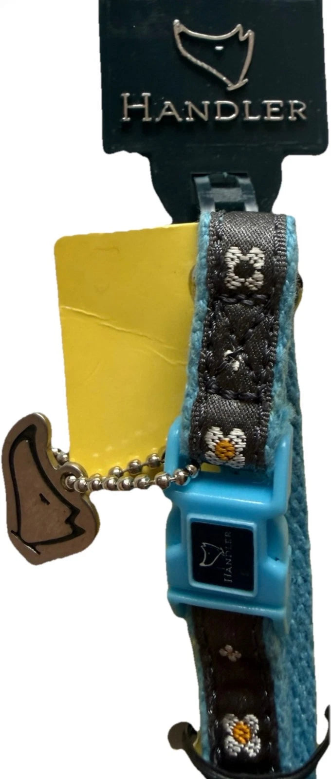 New Blue & Black Floral Dog Collar by Handler Since 1964 - Up to 13 Lbs