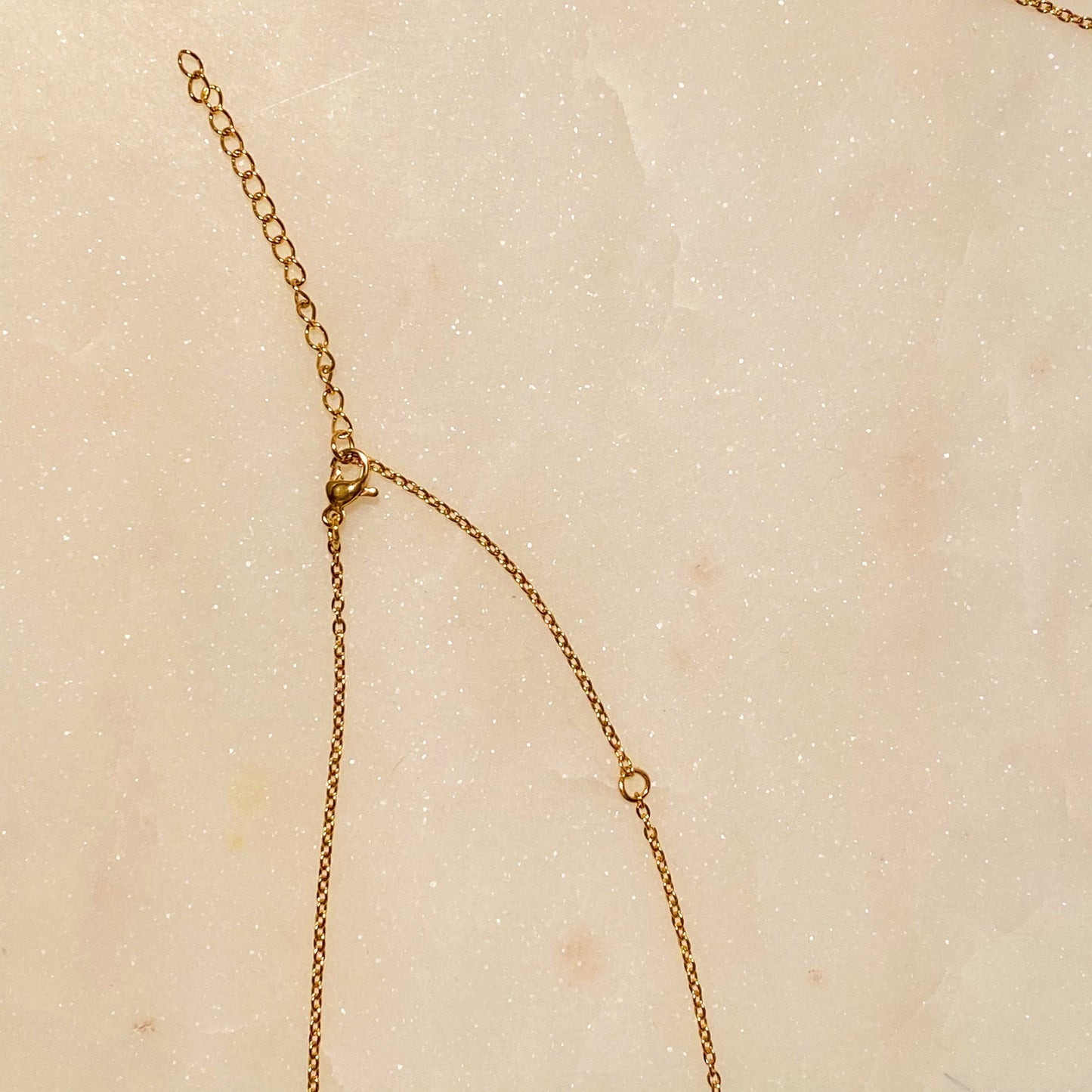 Trendy gold bar inspired Aztec style initial charm with pretty chain - Art Deco Initial Necklace
