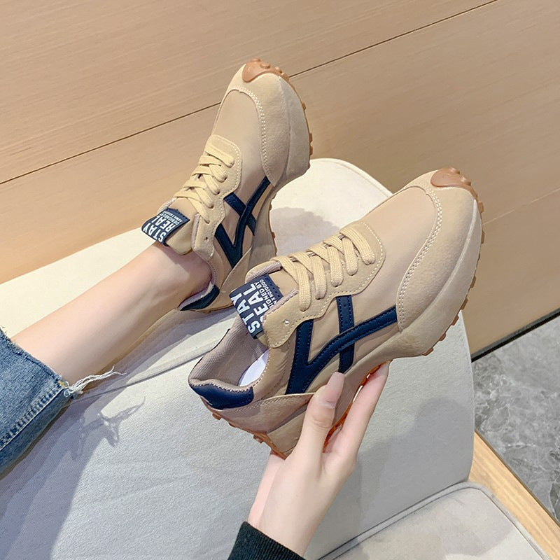 Cute Women's Mesh Blend Athletic Sneakers Shoes with Toe Detailing