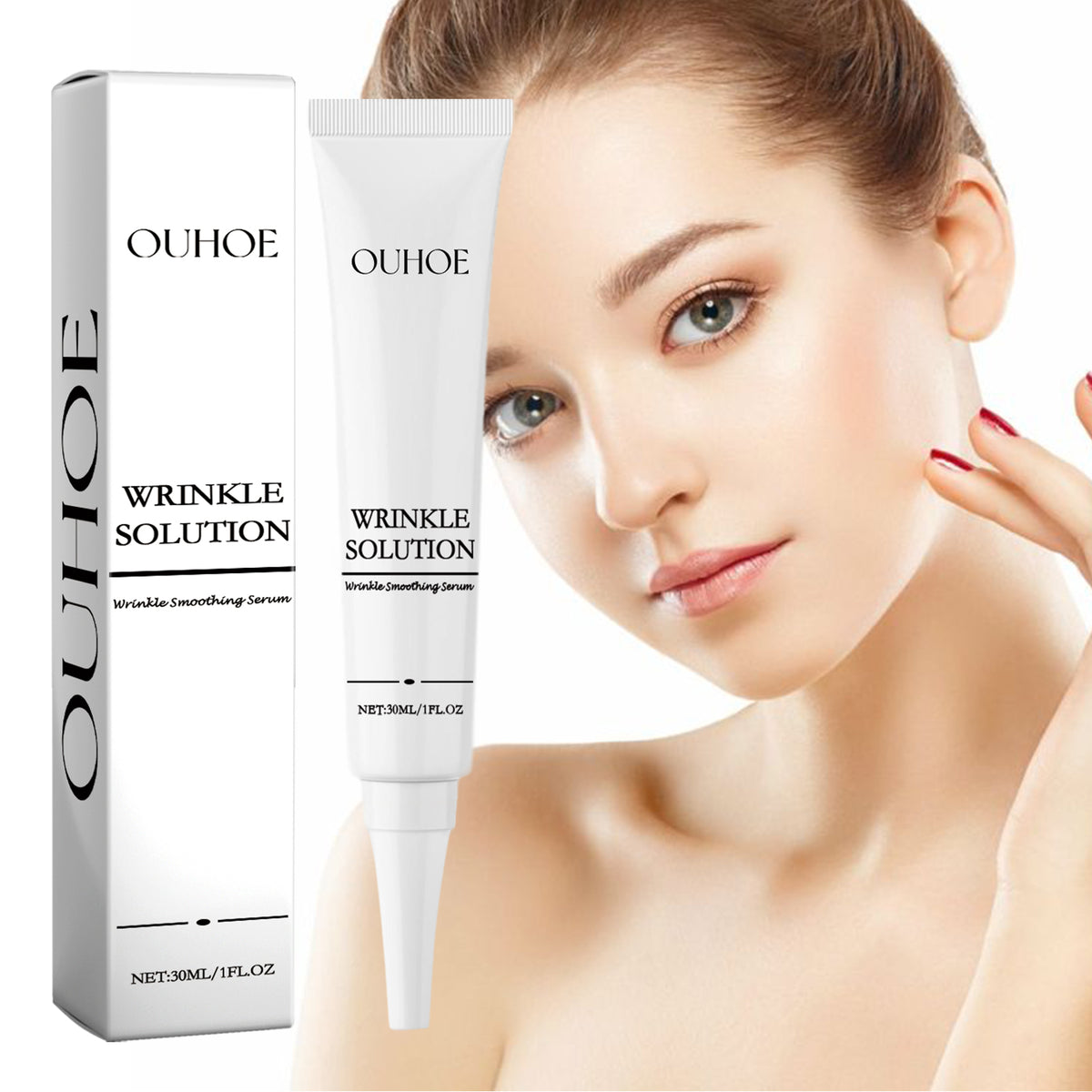 a woman with a white tube and a white tube