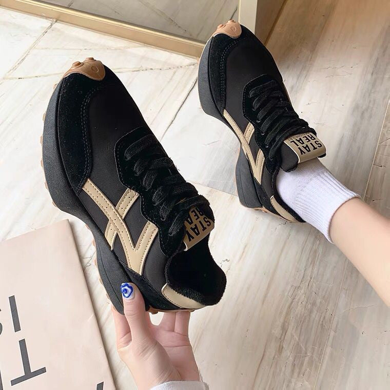 Cute Women's Mesh Blend Athletic Sneakers Shoes with Toe Detailing