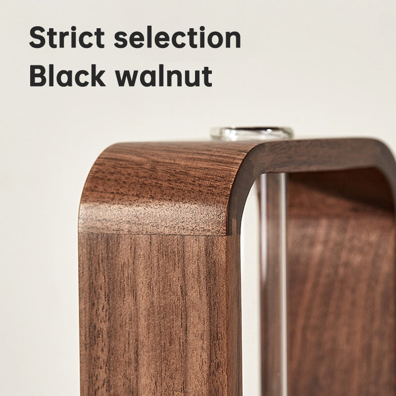 Modern Solid Walnut Wood Hydroponic Large or Small Vase