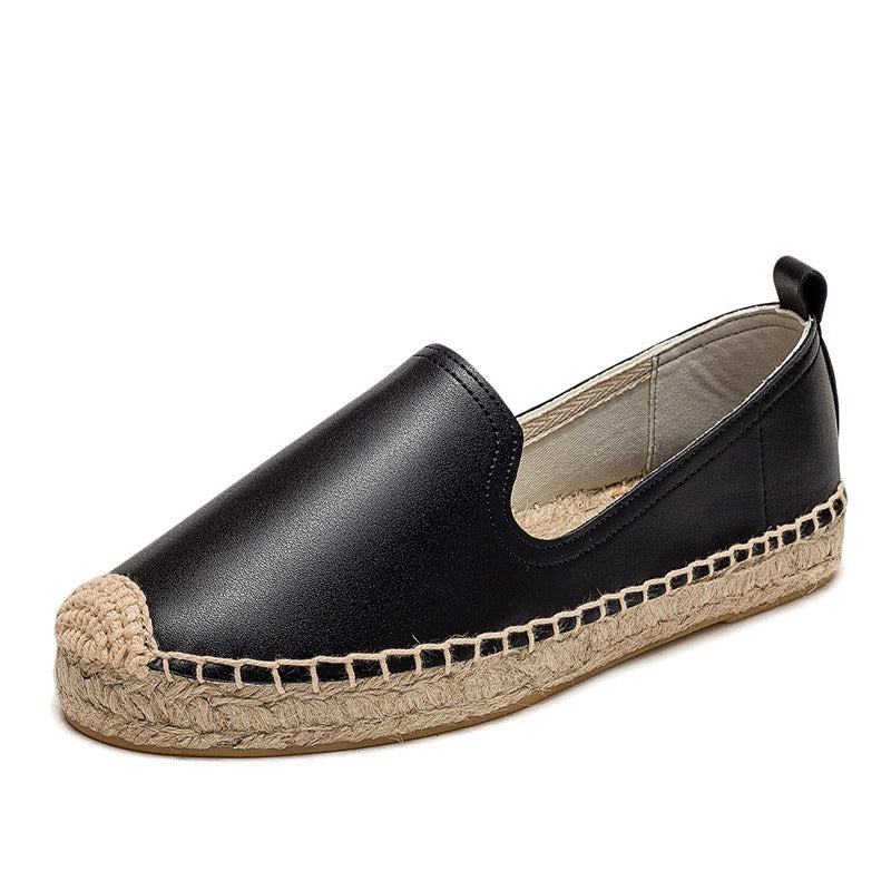 Women's Grass Woven & Leather Espadrilles