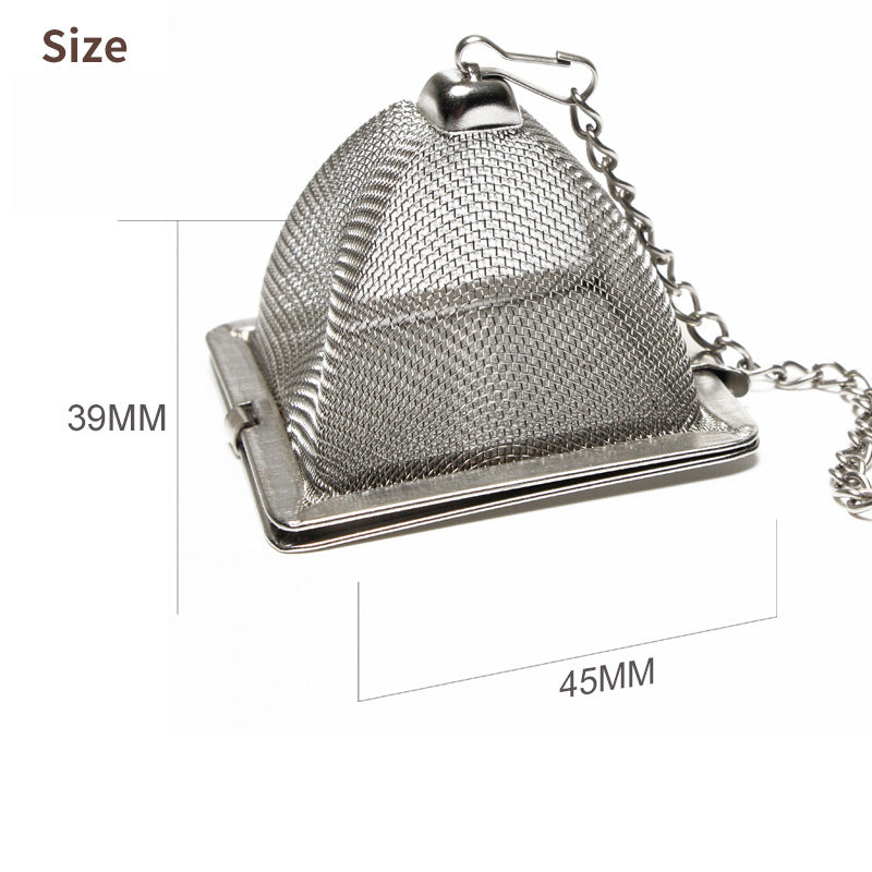 Pyramid Mesh Tea Ball Creative Chain Stainless Steel Tea Drain Love Tea Filter Tea Strainer