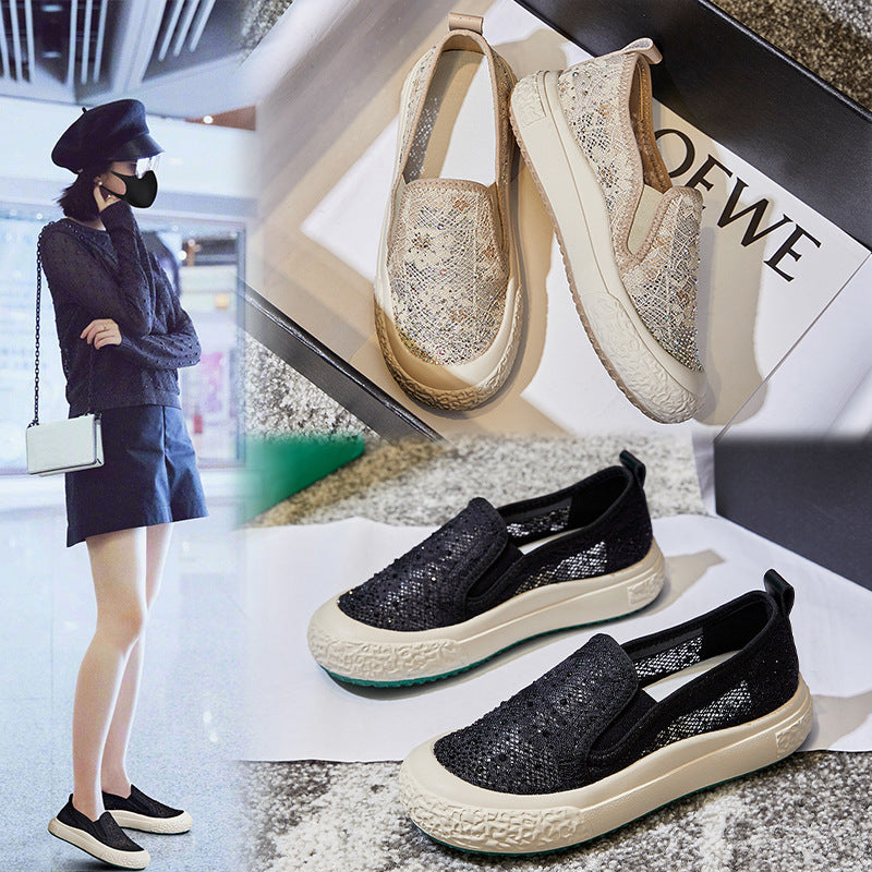 Women's Super Cute Casual and Breathable Thick Sole Athletic Shoes with Lace Detailing