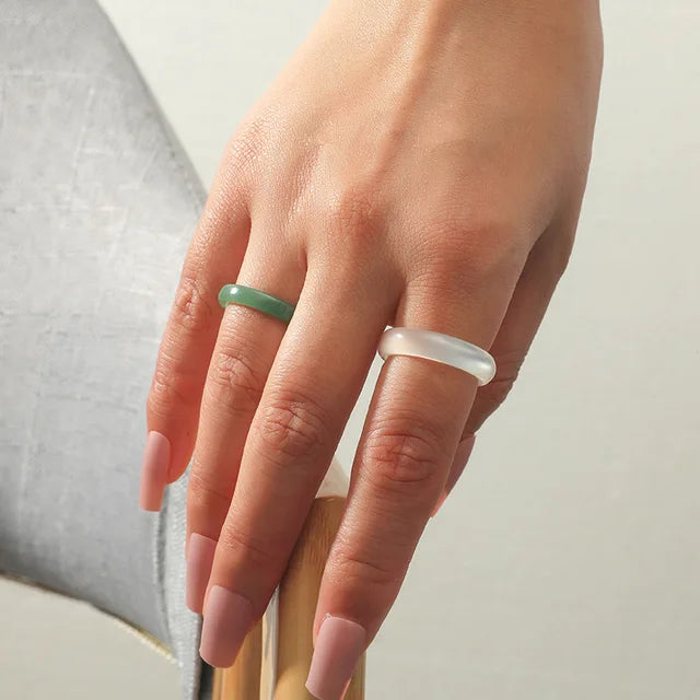Women's Modern Acrylic Resin Ring Set - Multiple Color Choices