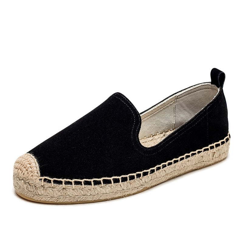 Women's Grass Woven & Leather Espadrilles