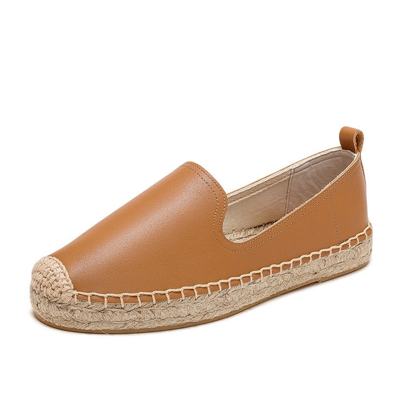 Women's Grass Woven & Leather Espadrilles