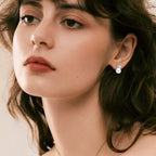 Beautiful Women's Sterling Silver S925, Freshwater Pearl & Zircon Drop Earrings