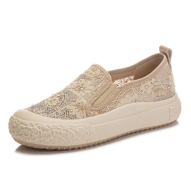 Women's Super Cute Casual and Breathable Thick Sole Athletic Shoes with Lace Detailing