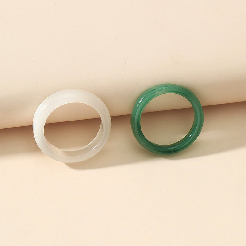 Women's Modern Acrylic Resin Ring Set - Multiple Color Choices