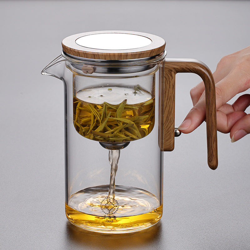 Magic Glass Teapot with Infuser Strainer and Lid for Loose Leaf Tea Herbal, Water Separation Tea Maker