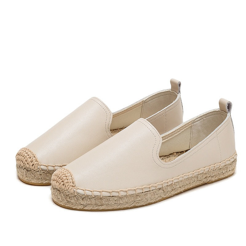 Women's Grass Woven & Leather Espadrilles