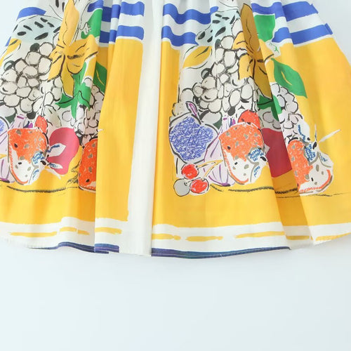 Adorable Retro Inspired Women's Dress with Fruity Print