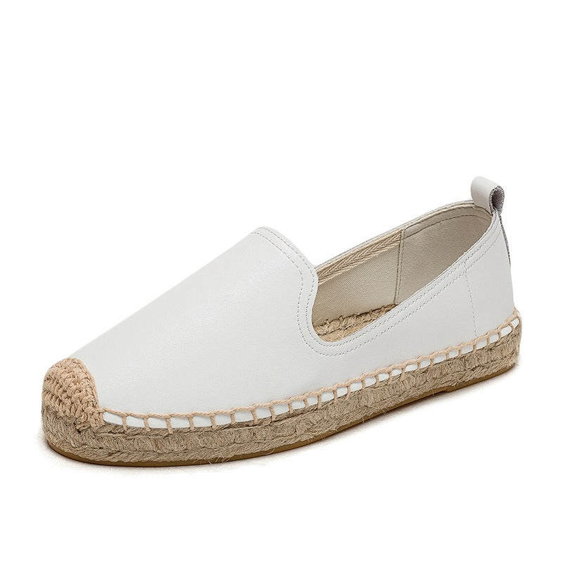 Women's Grass Woven & Leather Espadrilles