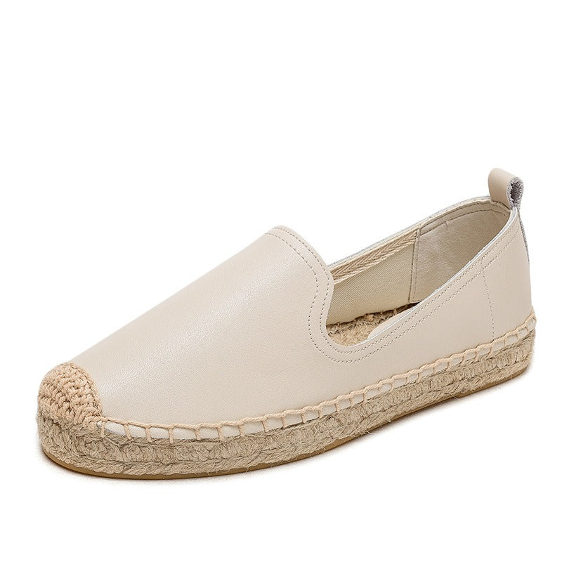 Women's Grass Woven & Leather Espadrilles