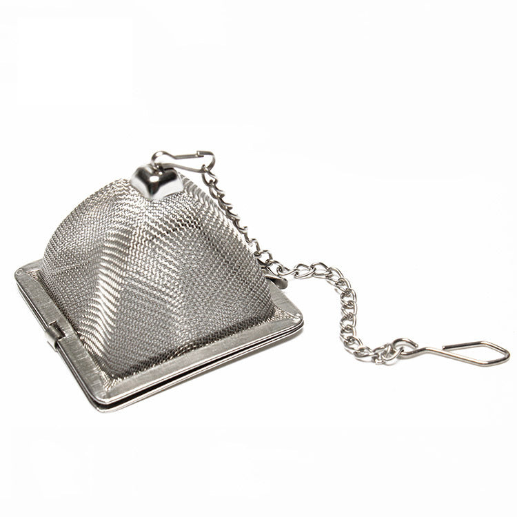 Pyramid Mesh Tea Ball Creative Chain Stainless Steel Tea Drain Love Tea Filter Tea Strainer