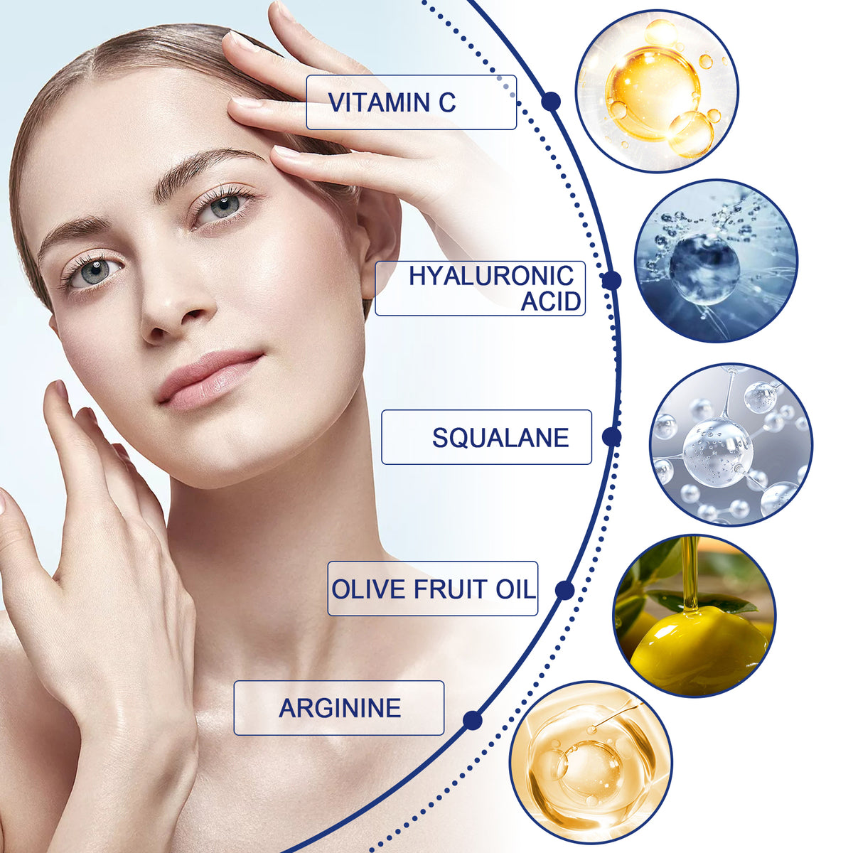 a woman with her hands on her face