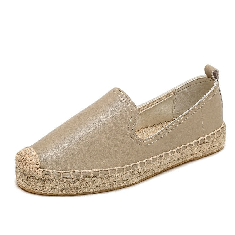 Women's Grass Woven & Leather Espadrilles