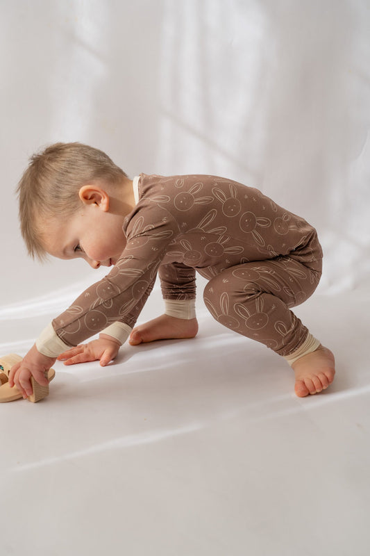 Boy's Bamboo Blend Bunny Print 2-piece PJ's