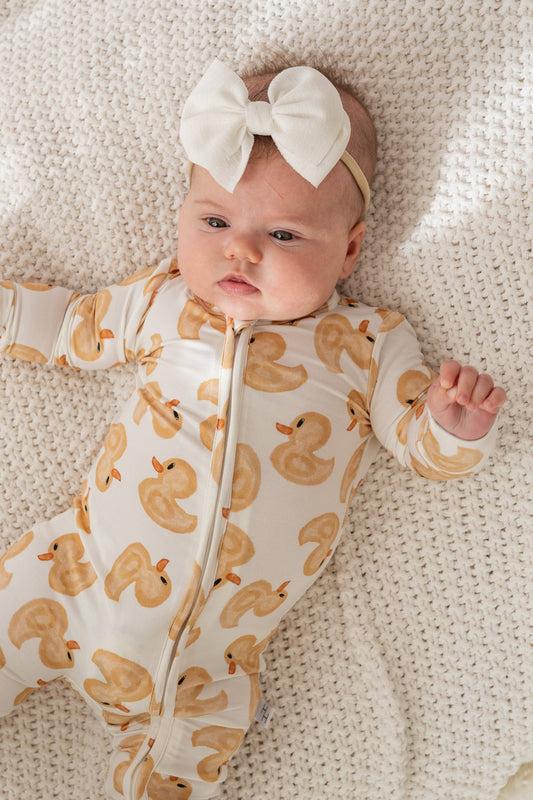 Unisex Bamboo Blend Ducky Print Loverall's/Onesie