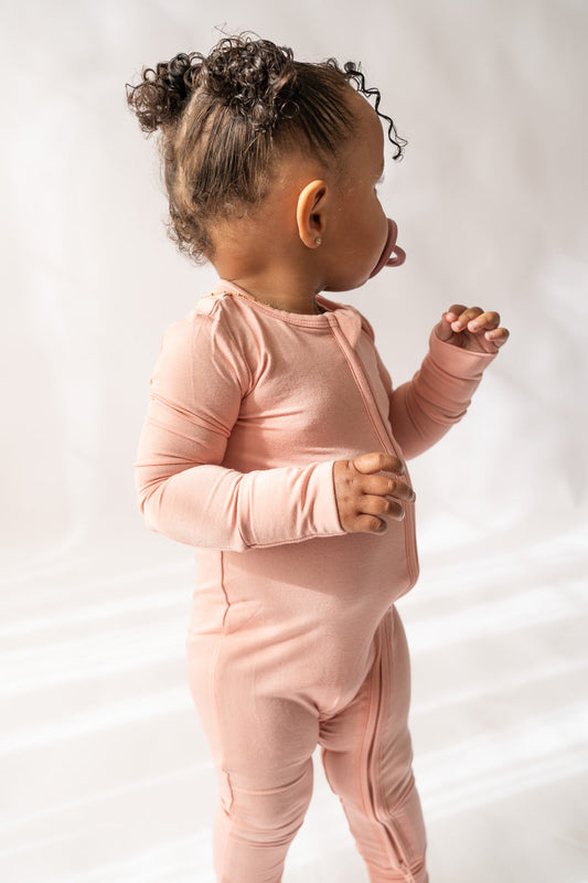 Girl's Blush Pink Bamboo Blend Long Sleeve Loverall's