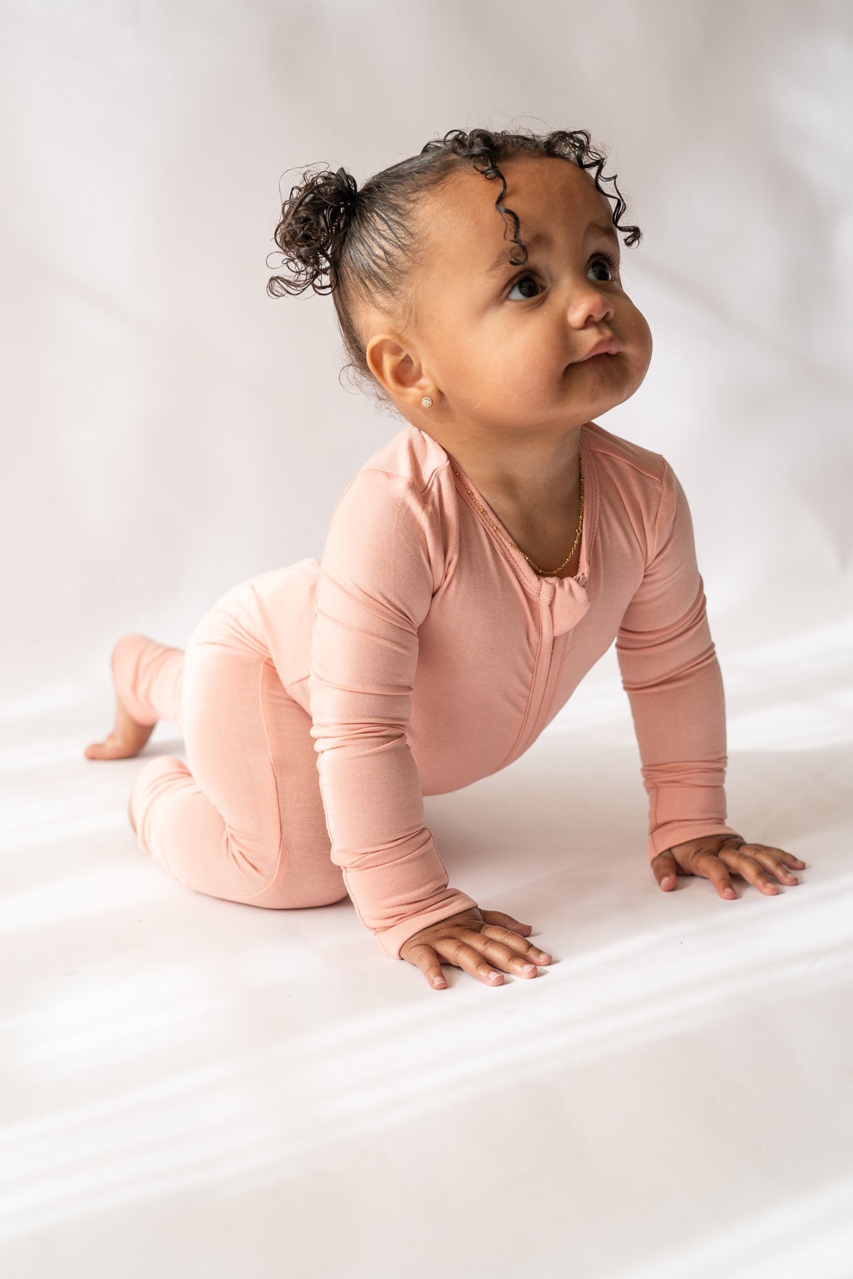 Girl's Blush Pink Bamboo Blend Long Sleeve Loverall's