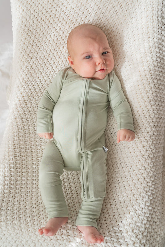 Unisex Sage Colored Bamboo Blend Loveralls
