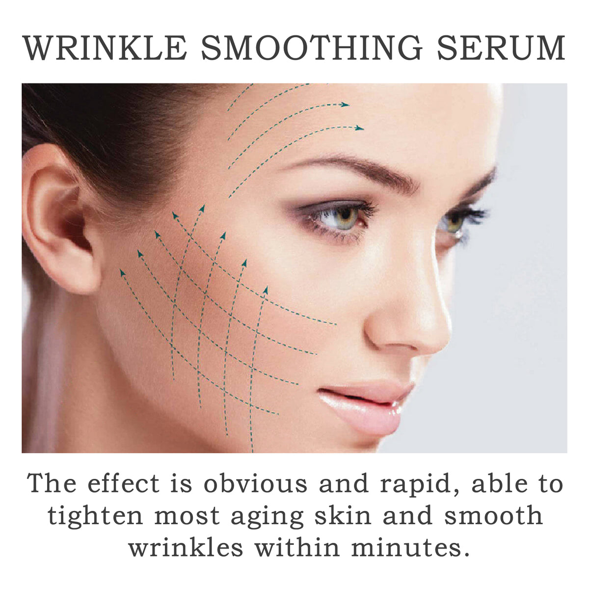 a woman with lines on her face