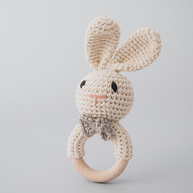 Adorable Crochet Knit Baby Teether Rattle - Multiple Styles