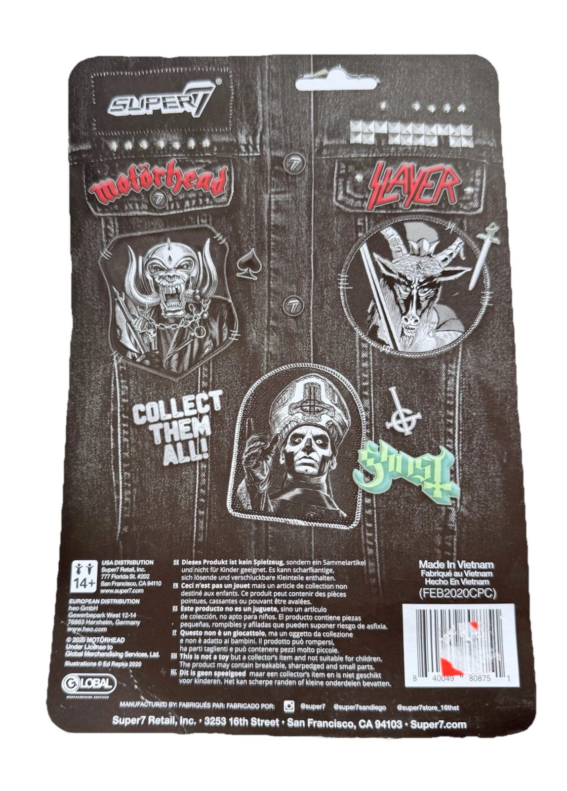 Lemmy from Motorhead ReAction Miniature w/Guitar Figure Ace Of Spades New In Box