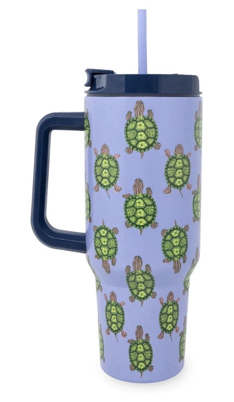 NWT Vera Bradley Slow Dance XL 40 Oz Insulated Travel Tumbler w/Lid &amp; Straw