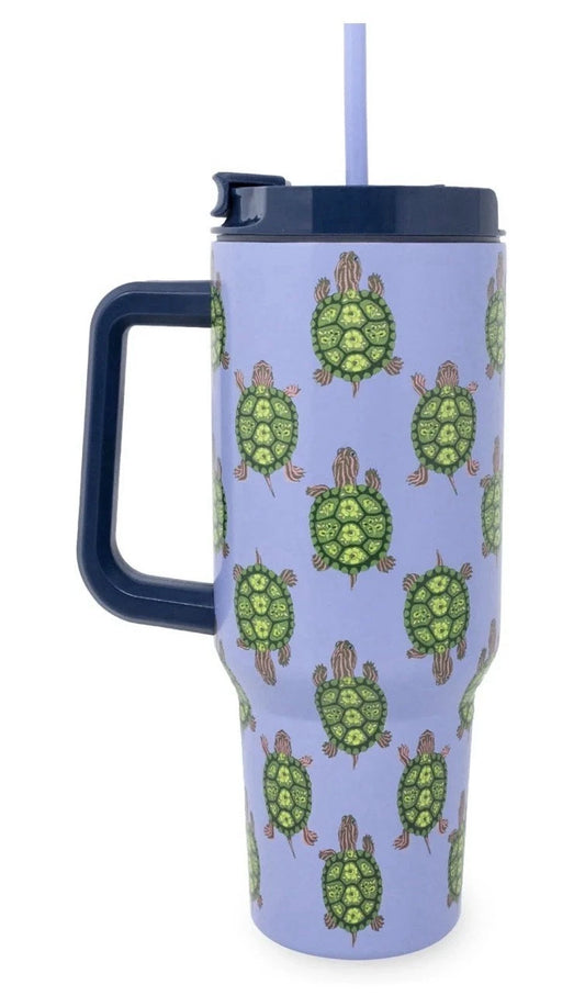 NWT Vera Bradley Slow Dance XL 40 Oz Insulated Travel Tumbler w/Lid &amp; Straw