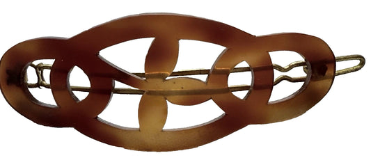 Vintage Tortoise Shell Color Celluloid Flying Dove Hair Barrette Stamped France