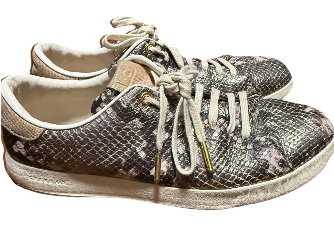 Women’s Cole Haan Genuine Embossed Snake-Print Leather Shoes 7.5