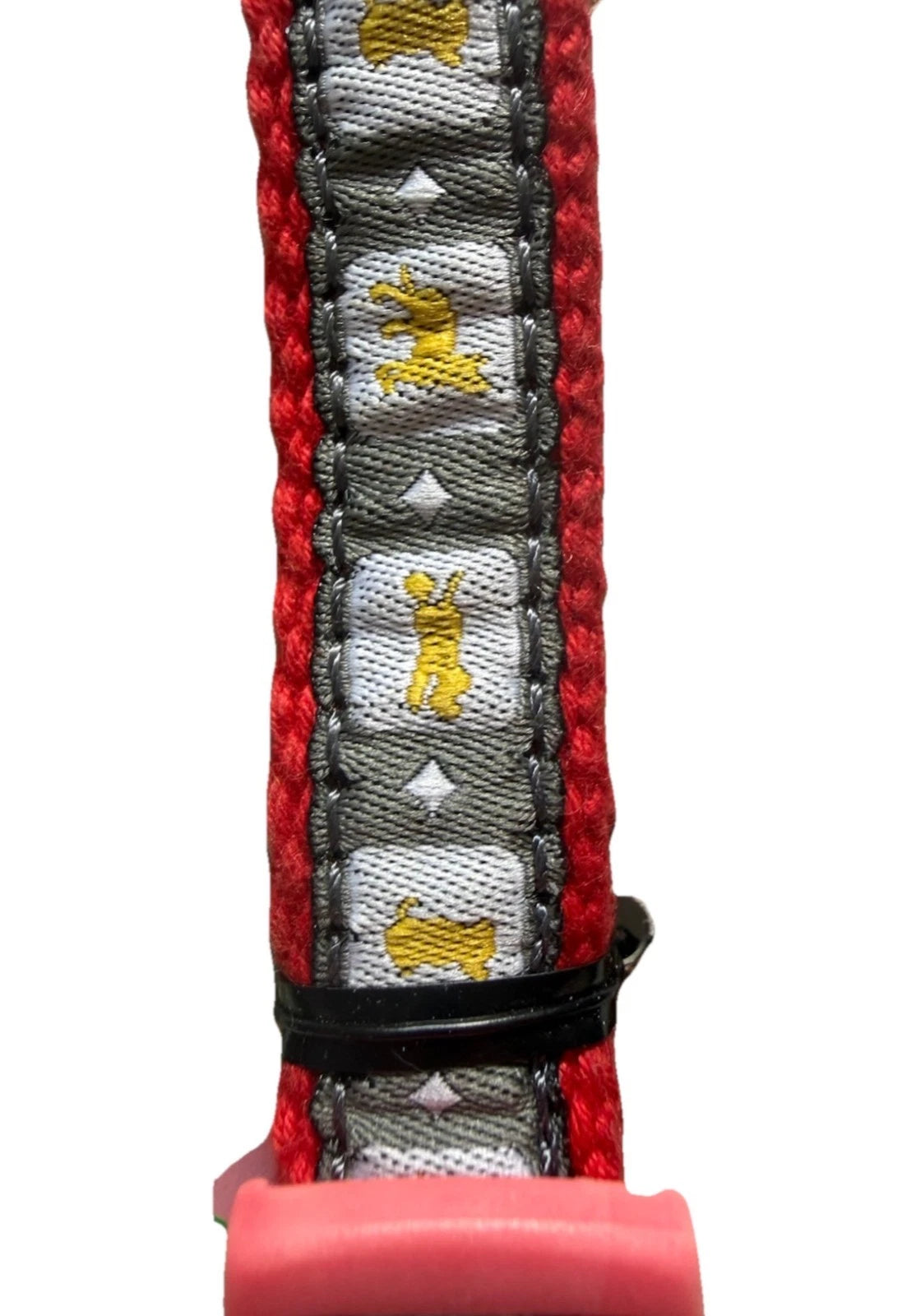 Brand New Red, Grey Yellow Fabric Martingale Training Dog Collar to 22 lbs