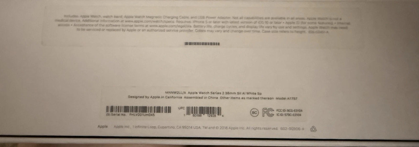 Apple Watch Series 2 Aluminum 38mm Silver Case - Working Condition!