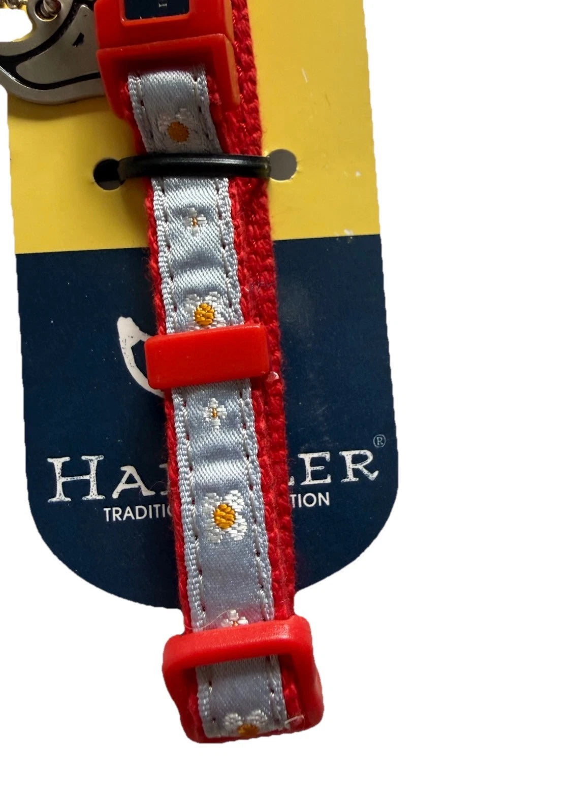 Cat Collar, Woven Red &amp; Blue Floral Pattern, Adjustable Up to 13lbs