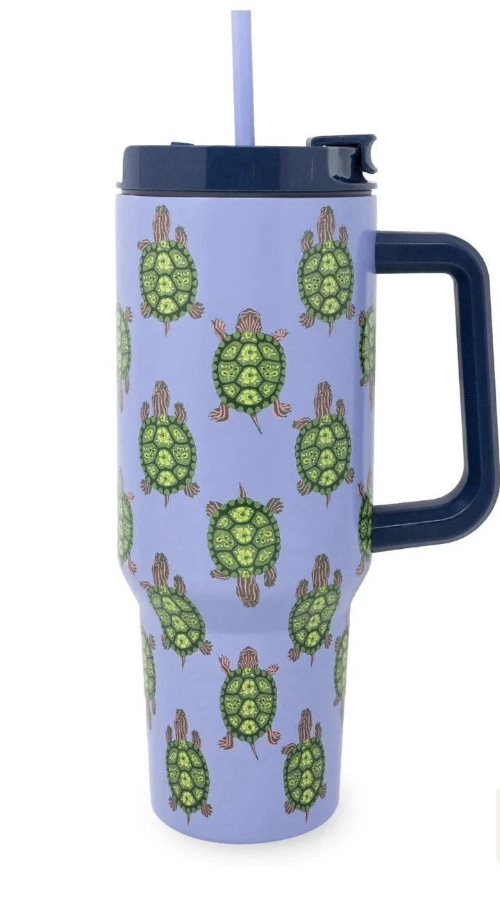 NWT Vera Bradley Slow Dance XL 40 Oz Insulated Travel Tumbler w/Lid &amp; Straw